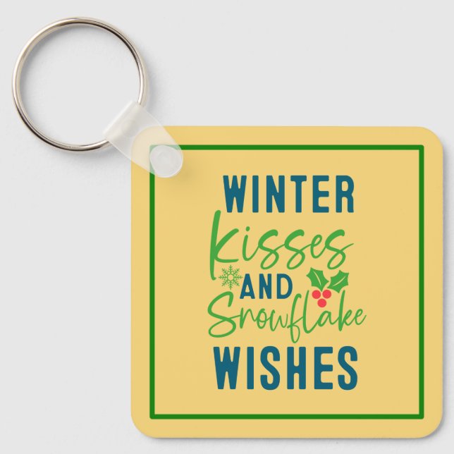 Winter Kisses And Snowflake Wishes-51963 Keychain (Front)