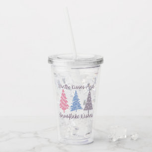 Winter Kisses and Snowflake Wishes Acrylic Tumbler