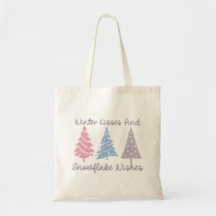 Winter Kisses and Snowflake Wishes Tote Bag