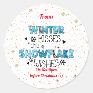 Winter Kisses Customize Classic Round Sticker