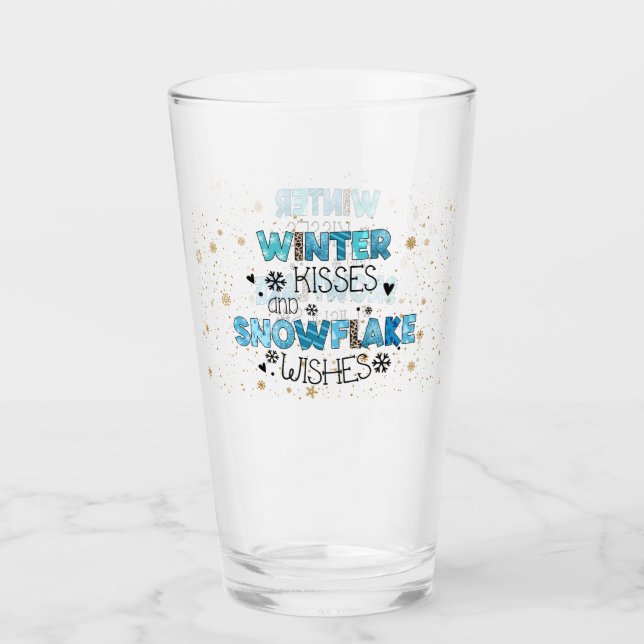 Winter Kisses Customize Glass (Front)