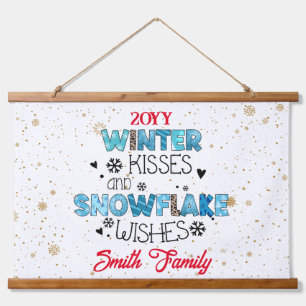 Winter Kisses Customize Hanging Tapestry