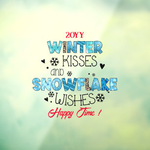 Winter Kisses Customize Window Cling