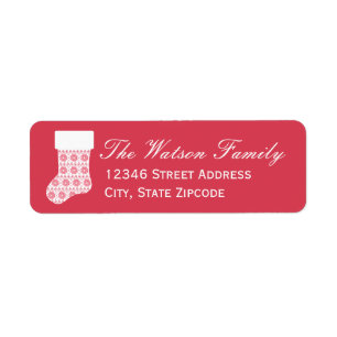 Winter Knit Christmas Stocking Address Labels