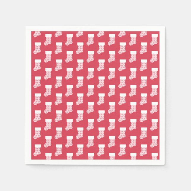 Winter Knit Christmas Stocking Paper Napkins (Front)
