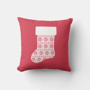 Winter Knit Christmas Stocking Pillow