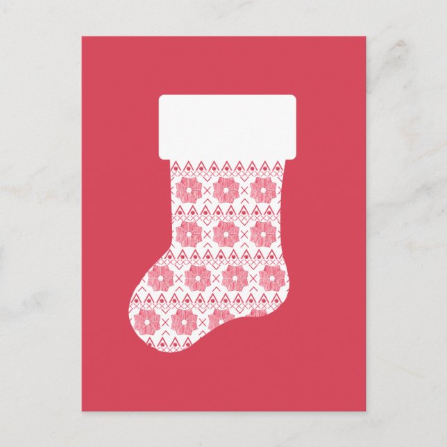 Winter Knit Christmas Stocking Postcard (Front)