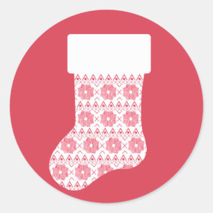 Winter Knit Christmas Stocking Sticker