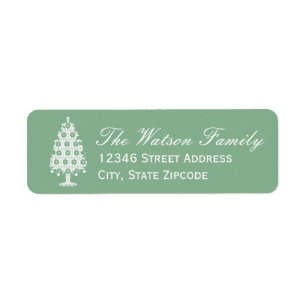 Winter Knit Christmas Tree Address Labels