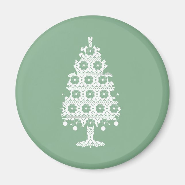 Winter Knit Christmas Tree Magnet (Front)