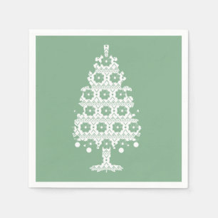 Winter Knit Christmas Tree Paper Napkins