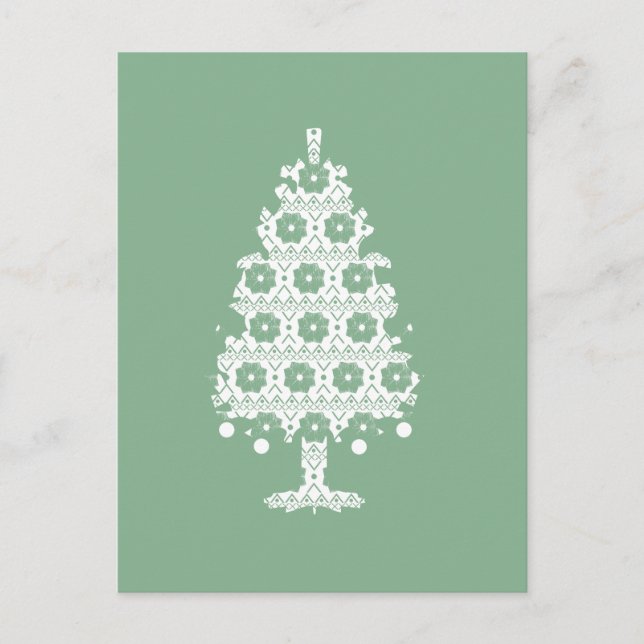 Winter Knit Christmas Tree Postcard (Front)