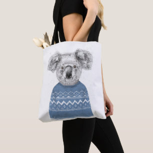 Winter koala tote bag