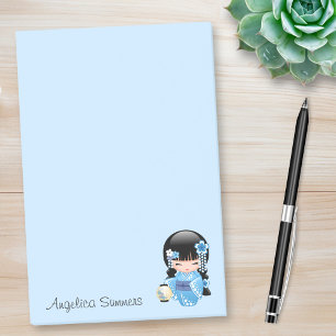 Winter Kokeshi Doll - Blue Mountain Geisha Girl Post-it Notes