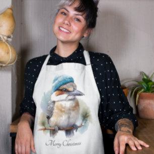 Winter Kookaburra Wishes, custom Apron