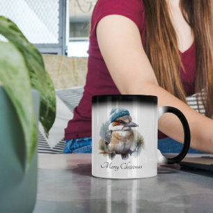 Winter Kookaburra Wishes, custom Magic Mug