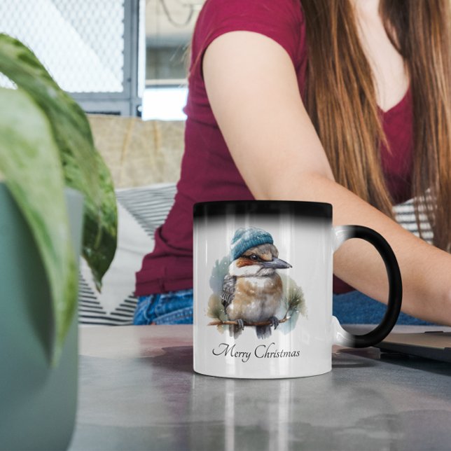 Winter Kookaburra Wishes, custom Magic Mug (Creator Uploaded)