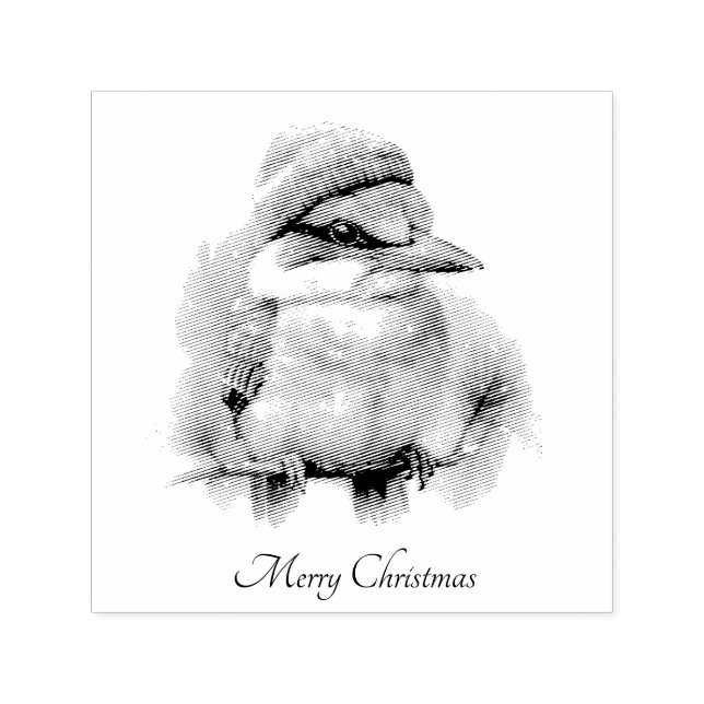Winter Kookaburra Wishes, custom Self-inking Stamp (Design)