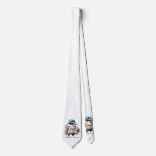 Winter Kookaburra Wishes, custom Tie