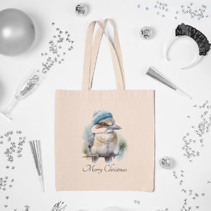Winter Kookaburra Wishes, custom Tote Bag