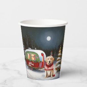 Winter Labrador Caravan Christmas Adventure Paper Cups