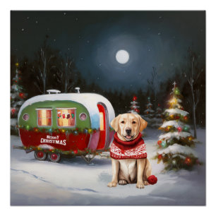 Winter Labrador Caravan Christmas Adventure Poster