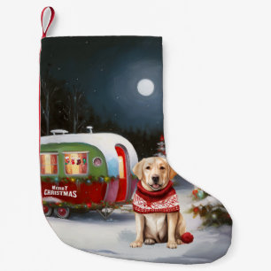Winter Labrador Caravan Christmas Adventure Small Christmas Stocking