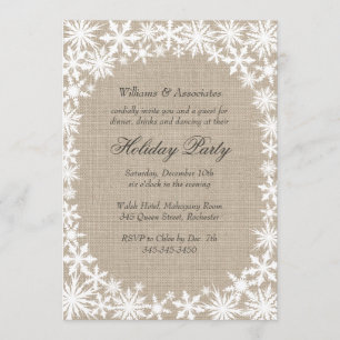 Winter Lace Corporate Holiday Party Invitation