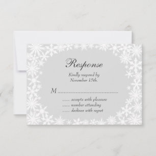 Winter Lace on Grey RSVP