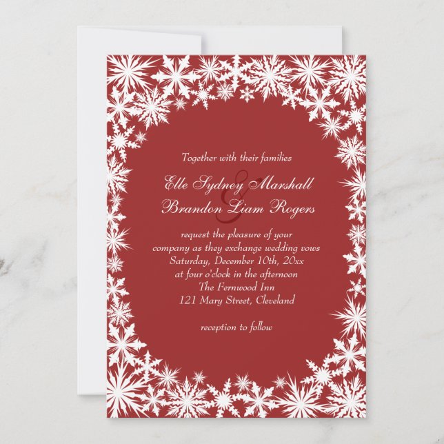 Winter Lace Wedding Invitation (Front)