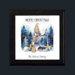 Winter Lady Gnome Blue Forest Merry Christmas Gift Box<br><div class="desc">Winter Lady Gnome Blue Forest Merry Christmas gift box - Unique Design, Watercolor Illustration, Customizable Name, and More. The Winter Lady Gnome Blue Forest Merry Christmas gift box is the perfect solution for spreading holiday cheer. This unique gift box boasts a charming lady gnome seated on a branch, surrounded by...</div>