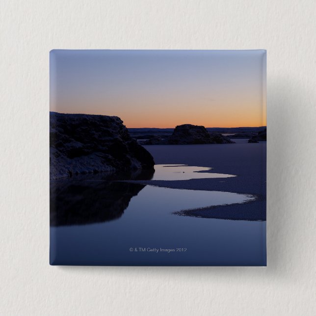 Winter, Lake Myvatn, Iceland 2 Inch Square Button (Front)