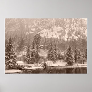 Winter lake poster