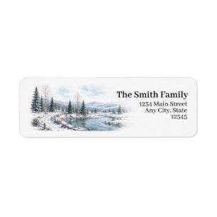 Winter Lake Return Address Labels Personalized