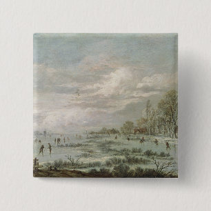 Winter Landscape 2 Inch Square Button
