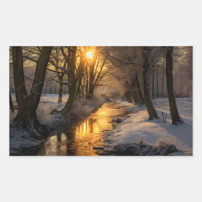 Winter Landscape (AI generated) Sticker (Front)