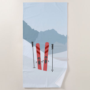 Winter landscape beach towel