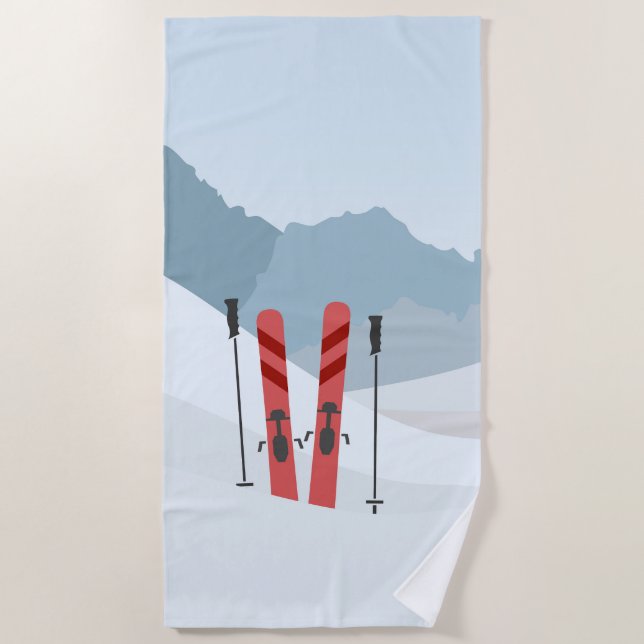 Winter landscape beach towel (Front)