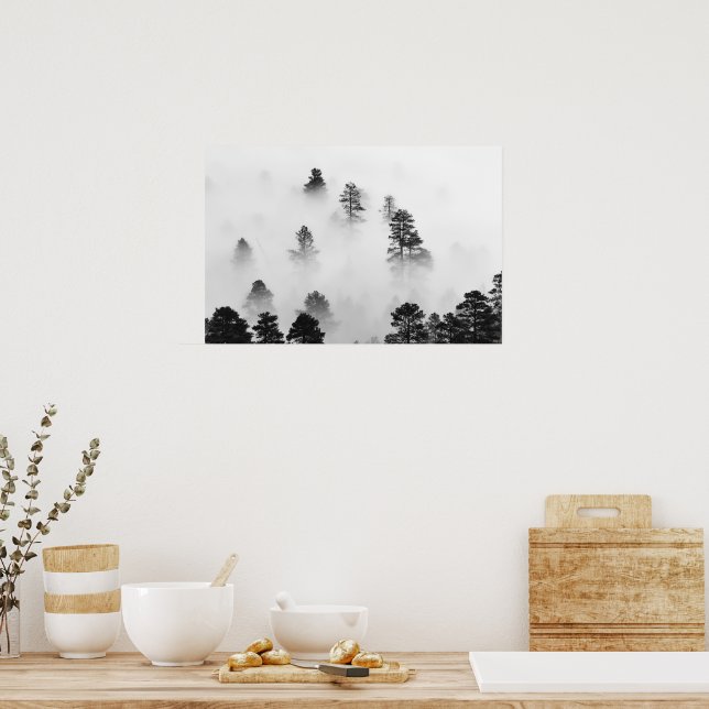 Winter Landscape Black And White Photography Poster (Kitchen)