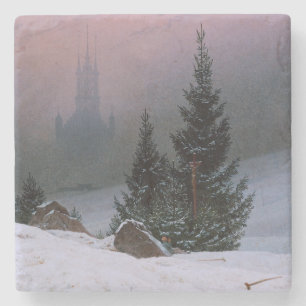 Winter Landscape (by Caspar David Friedrich) Stone Coaster