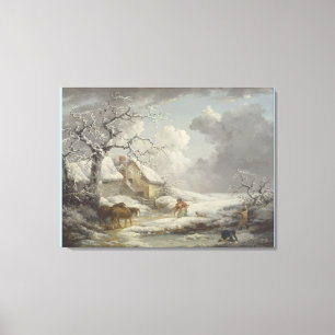 Winter Landscape by George Morland Canvas Print