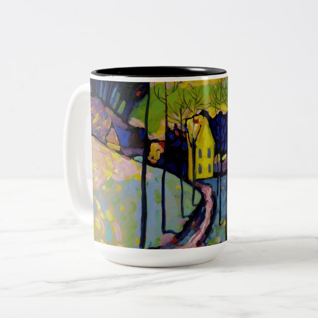 Winter Landscape by Wassily Kandinsky Two-Tone Coffee Mug (Front Left)