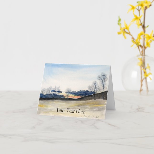 Winter Landscape Card (Yellow Flower)