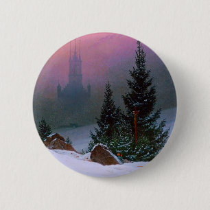 Winter Landscape Caspar David Friedrich 2 Inch Round Button