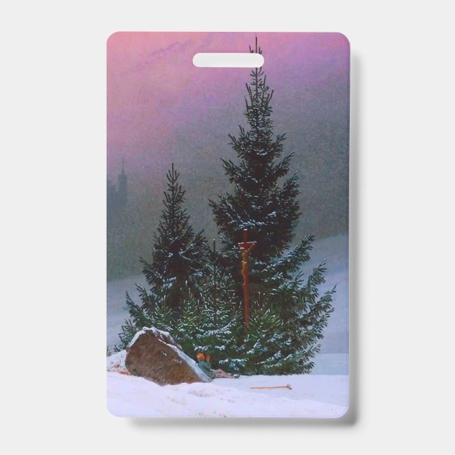 Winter Landscape Caspar David Friedrich Badge (Front)