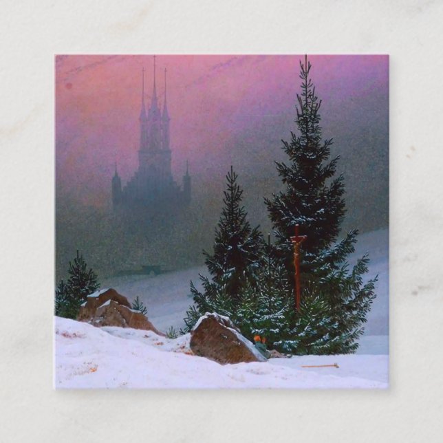 Winter Landscape Caspar David Friedrich Enclosure Card (Front)