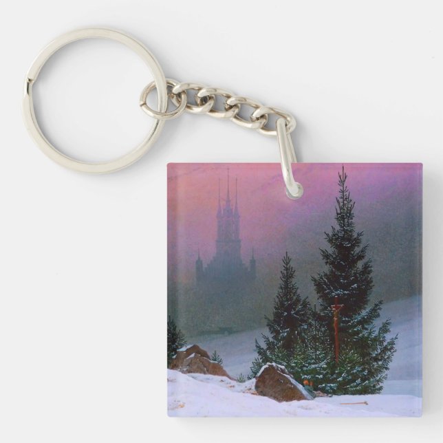 Winter Landscape Caspar David Friedrich Keychain (Front)