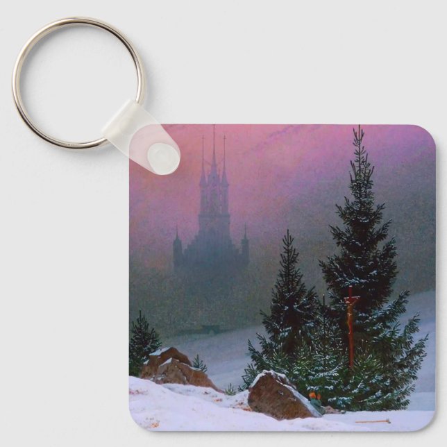 Winter Landscape Caspar David Friedrich Keychain (Front)