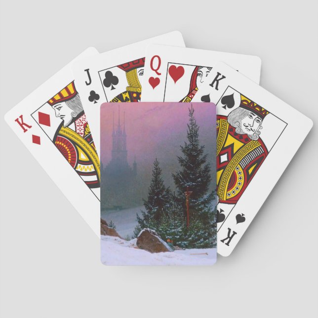 Winter Landscape Caspar David Friedrich Playing Cards (Back)