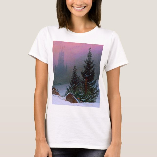 Winter Landscape Caspar David Friedrich T-Shirt (Front)